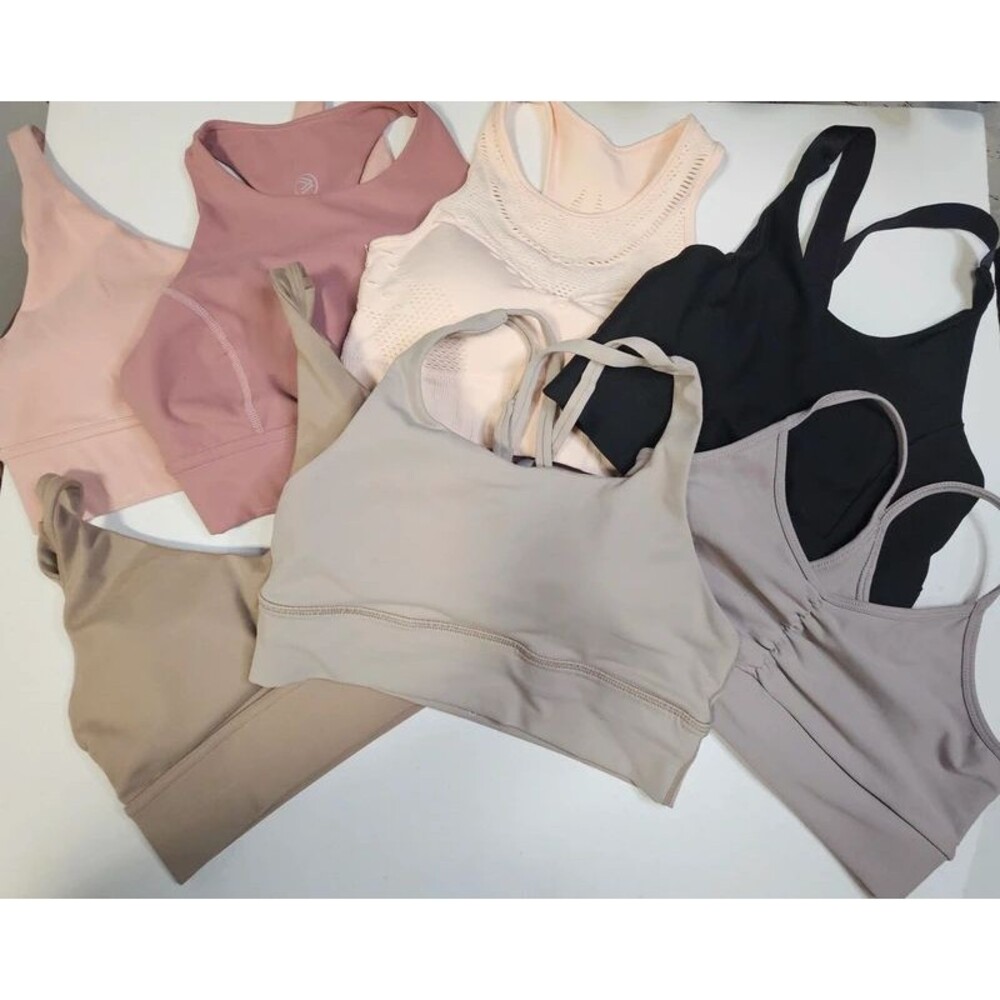 Savvi Sports Bra Bundle Lot 7 Size Small Neutral Pink Black Activewear